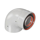 Купить Колено коаксиальное алюминиевое 90 гр. d=60/100 мм (папа/мама)